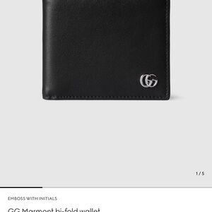 Gucci Black Leather Card Holder with Silver Logo